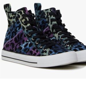 Desigual Multi-Color Leopard High-Top Sneakers - Women 6